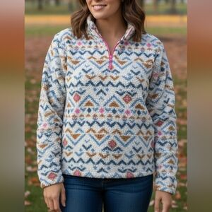 Eddie Bauer Quest fleece plush pullover 1/4 zip women's size large